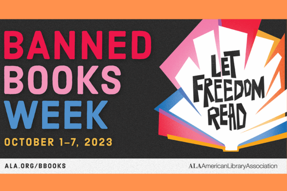 Image with the text "Banned Books Week" and "Let Freedom Read"